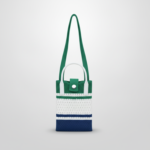 Phone Pixie Crossbody Bag – Green & Blue Knit Mini Tote