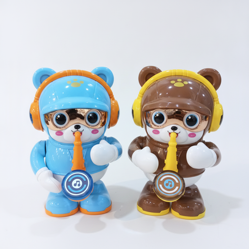 Dancing Bear LED Musical Toy with Trumpet & Headphones