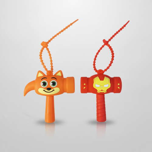 Cute Character Toy Hammer Keychains – Fox & Iron Man