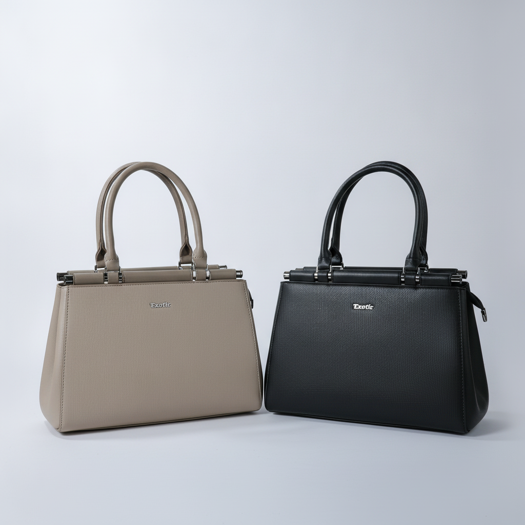 Exotic Structured Satchel Handbag – Expandable Design