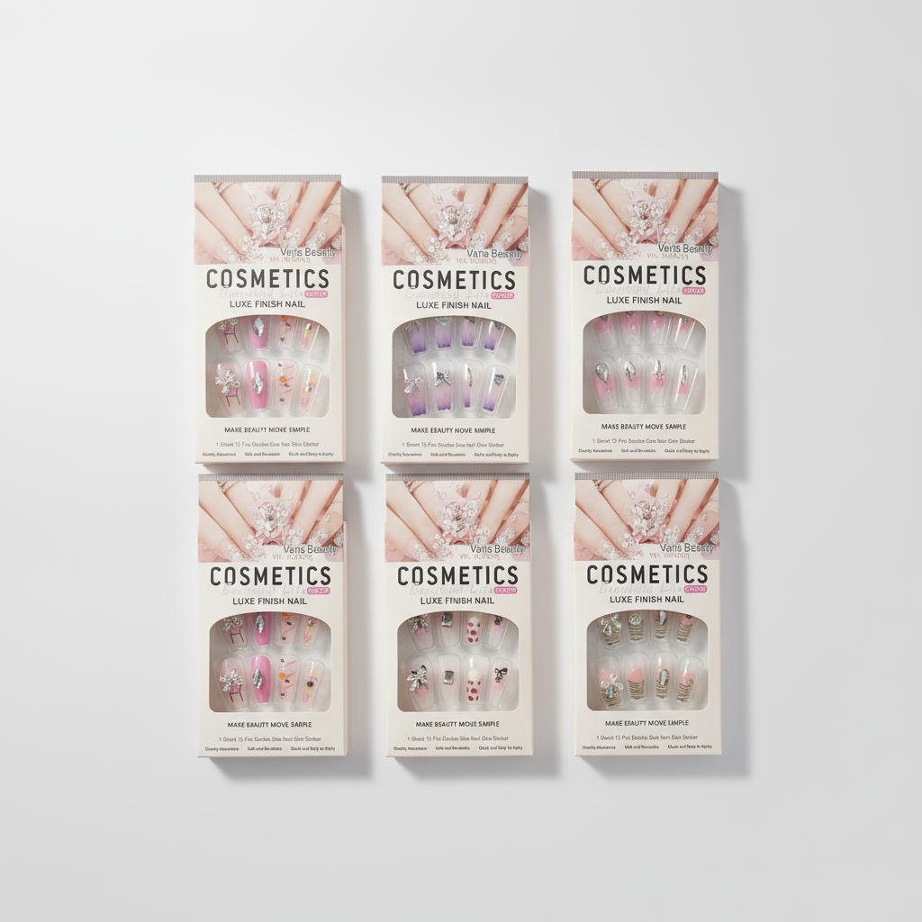 Veris Beauty Luxe Finish Press-On Nails – 12 Pcs
