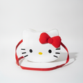 Hello Kitty Face Crossbody Bag – White & Red Bow