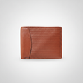 Lee Italian Men's Tan Striped Leather Bifold Wallet