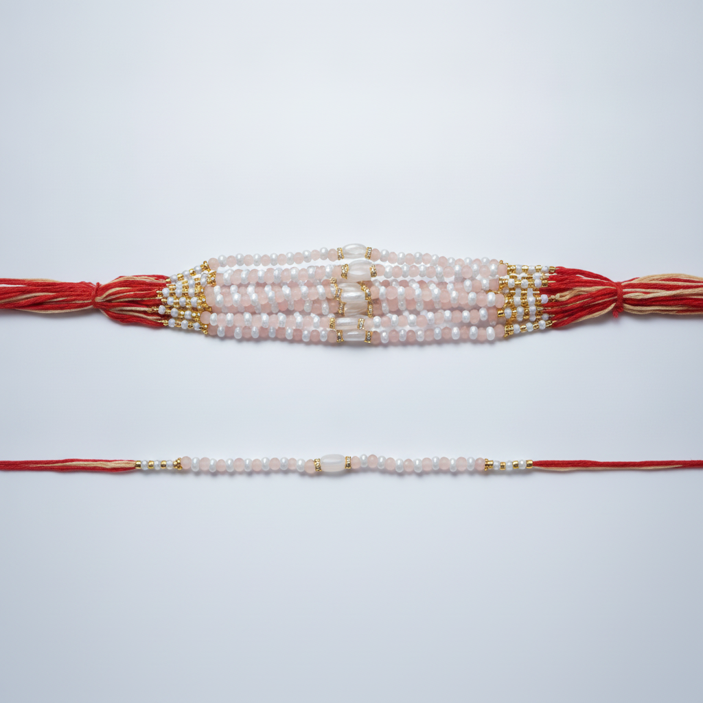 Elegant Multi-Strand Beaded Rakhi Set – Pack of 12