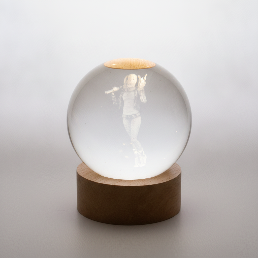 Harley Quinn 3D Crystal Ball Lamp – DC Comics Décor