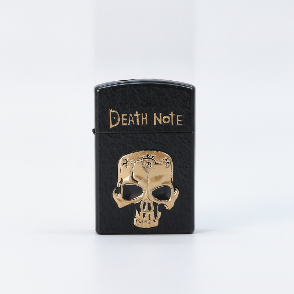 Death Note Skull Zippo-Style Lighter – Black & Gold