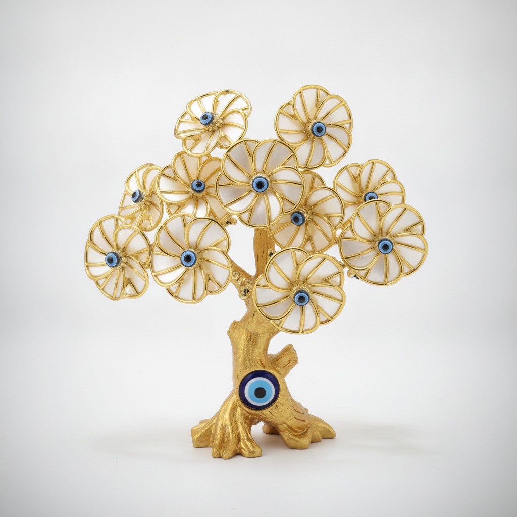 Golden Evil Eye Tree Decorative Figurine – Lucky Home Décor