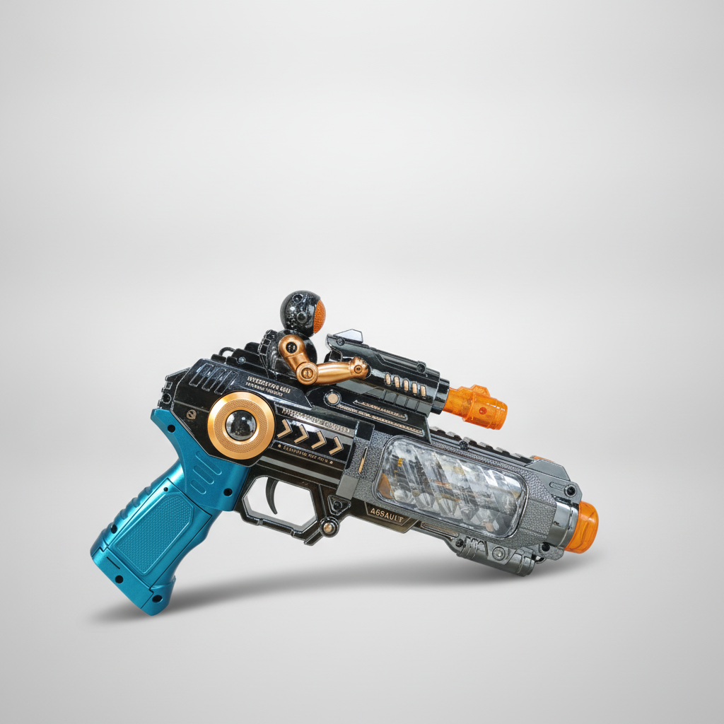 Vibrate Electric Toy Gun with Lights, Sound & Spray