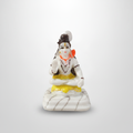 Lord Shiva Marble Idol Meditating Statue – White & Gold
