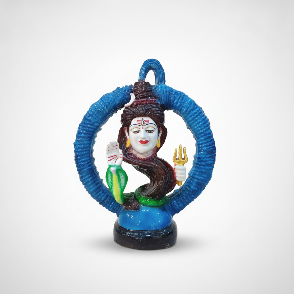 Lord Shiva Idol with Cobra & Trishul – Poly Resin Statue 10.5"