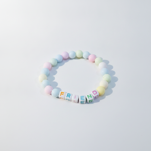 FRIEND Pastel Bead Stretch Bracelet – Friendship Band