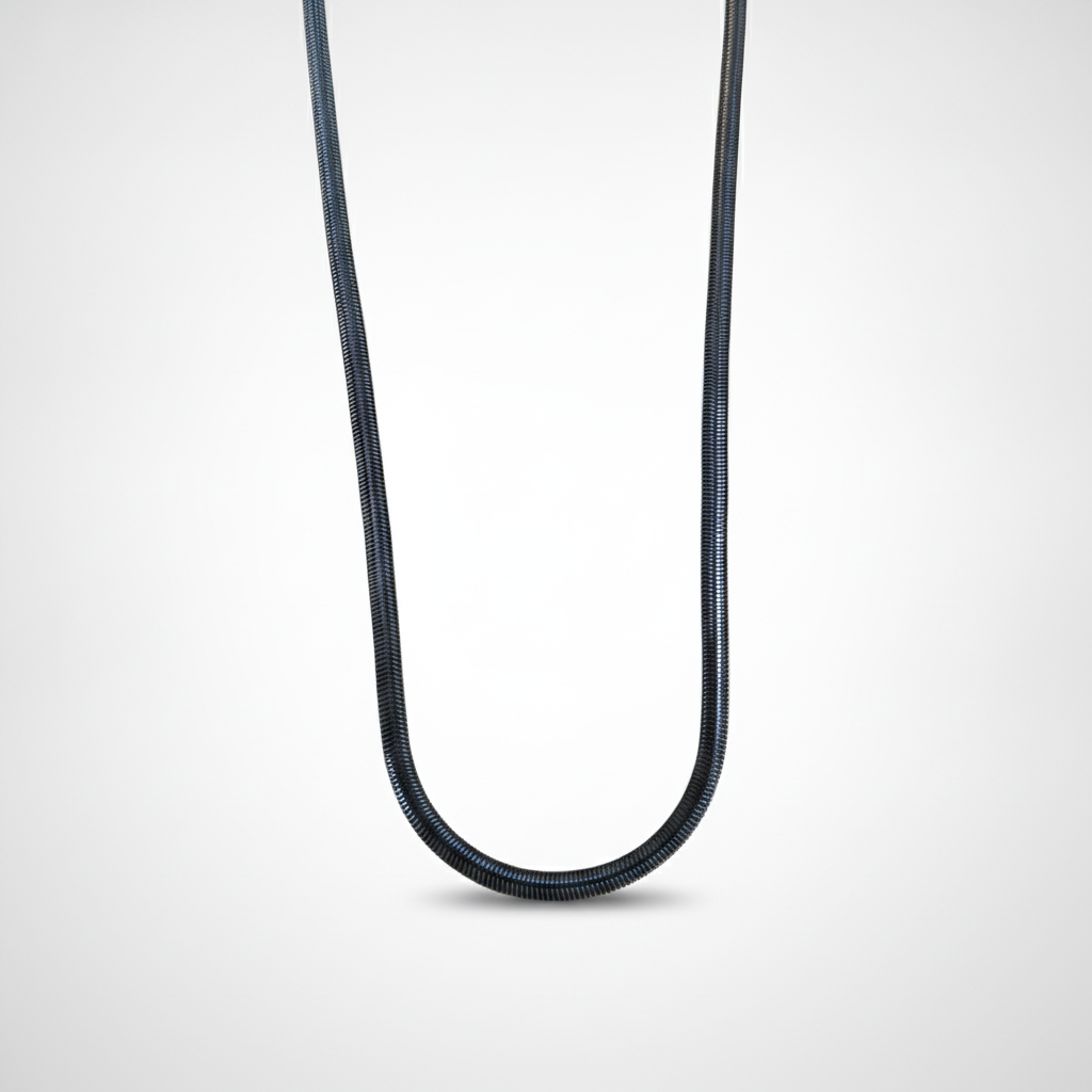 Black Snake Chain Necklace for Men – Bold & Sleek