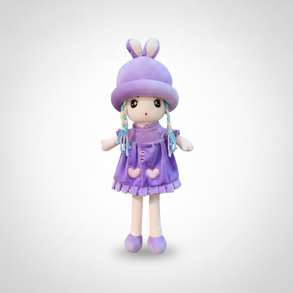 Purple Bunny Girl Soft Plush Doll – Cute Stuffed Toy