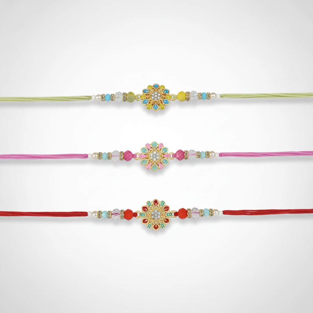 Floral Meenakari Rakhi