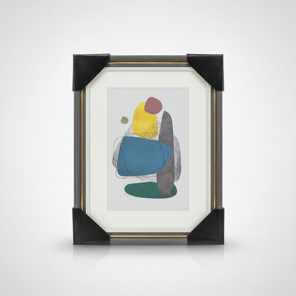 Abstract Geometric Framed Wall Art Print – Modern Decor