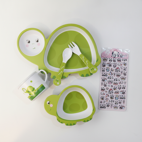 Turtle-Shaped Baby Dinnerware Set – 5-Piece Mealtime Kit