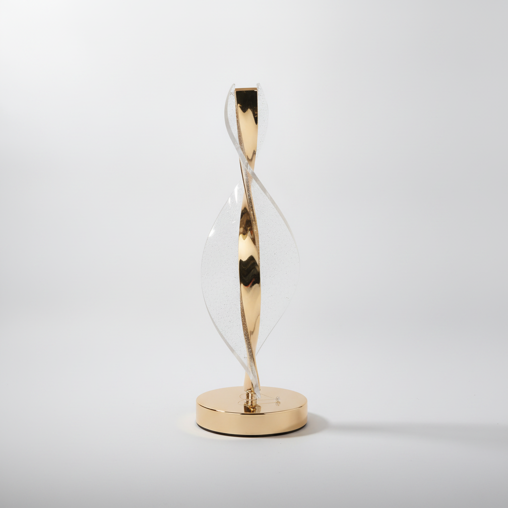Glitter Leaf Table Lamp – Gold Sparkle Decorative Light