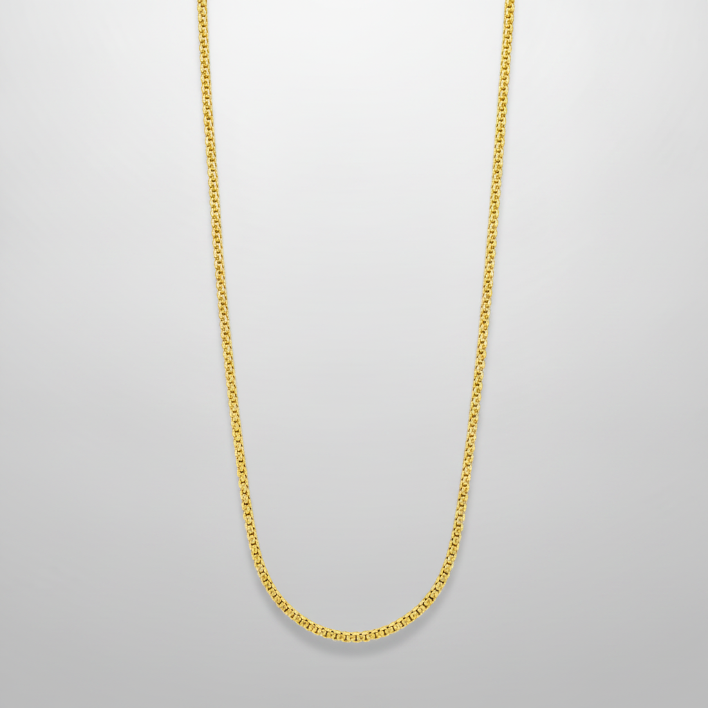 Men's Gold Box Chain Necklace – Classic Bold Style