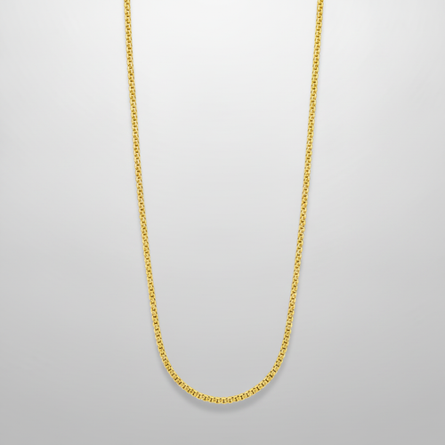 Men's Gold Box Chain Necklace – Classic Bold Style