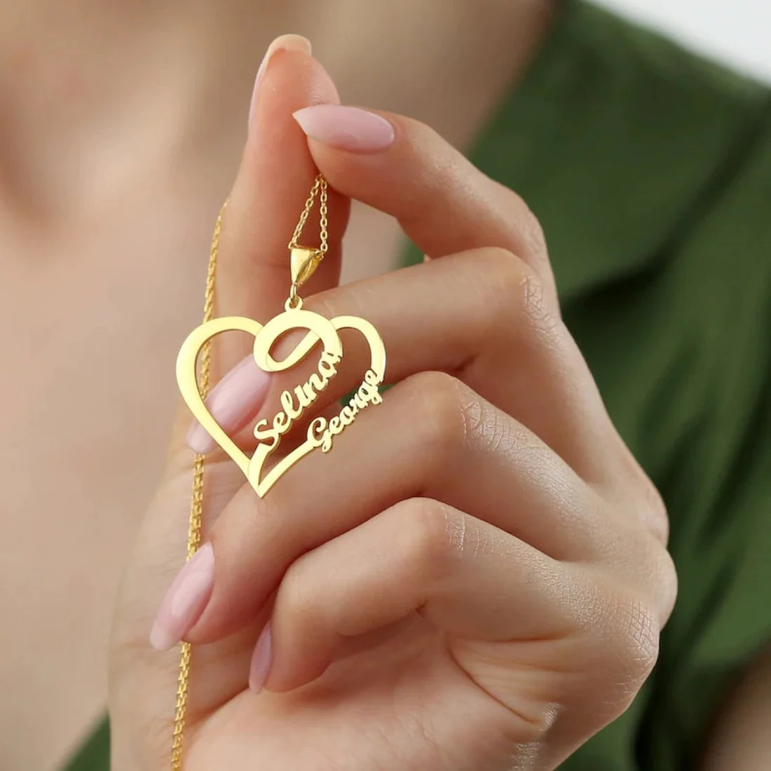 Personalised Heart Couple Name Necklace