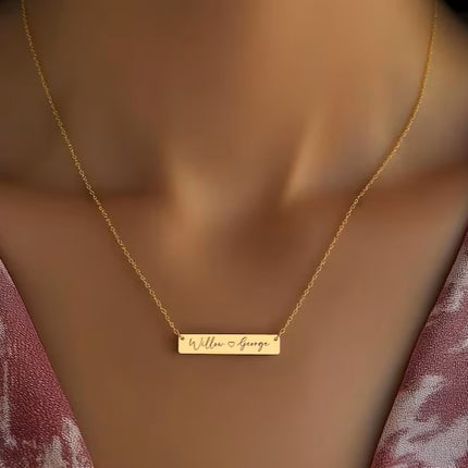 Custom Necklace Engraved Necklace Personalized Name Necklace