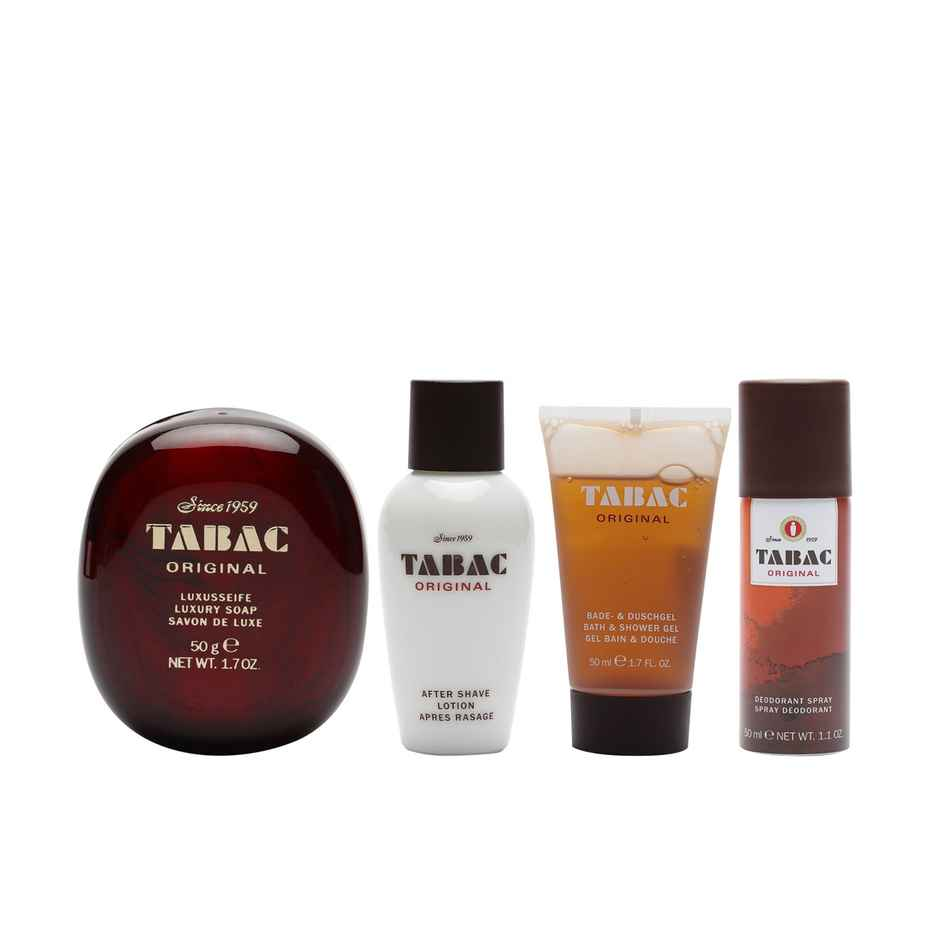 Abac Original Quattro Mini Set Deo, Soap ,Bath, Shower Gel, After Shave Lotion