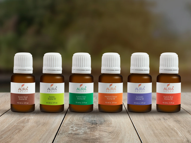 AuraDecor Set of 6 Highly Fragrance Aroma therapy Oils (10 ml Each)