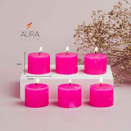 Aura decor Votive Candles Rose Gift Set | Pack Of 6 |