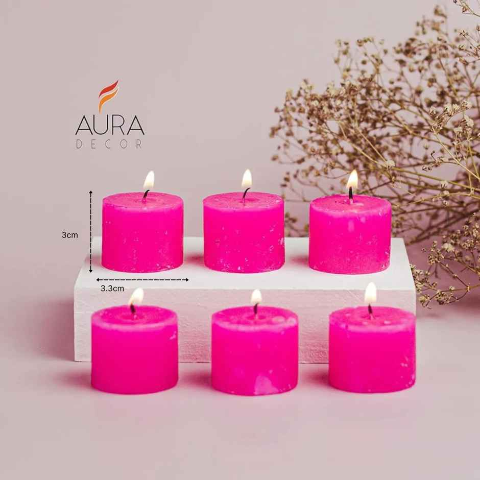 Aura decor Votive Candles Rose Gift Set | Pack Of 6 |