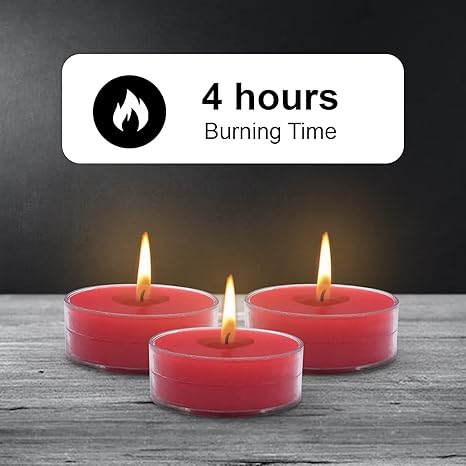 Aura Decor Scented Tealight Candles Set of 10, Aroma Up to 4 Hours, Smokeless & Dripless Soy Wax Diya (Rose, Pack of 10)