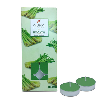Aura Decor Scented Tealight Candles, Pure Wax 20 Pcs (Lemon Grass)