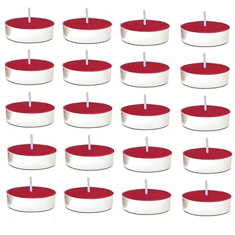 Aura Decor Scented Tealight Candles, Pure Wax 20 Pcs (English Rose)