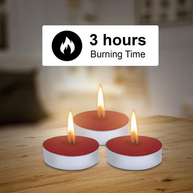 Aura Decor Scented Tealight Candles, Pure Wax 20 Pcs (English Rose)