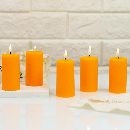 Aura Decor Set of 5 Fragrance Pillar Candle (Mandarin)