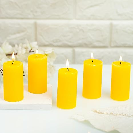 Aura Decor Set of 5 Fragrance Pillar Candle  (Jasmine)