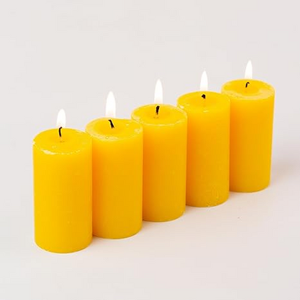 Aura Decor Set of 5 Fragrance Pillar Candle  (Jasmine)