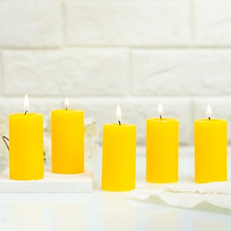 Aura Decor Set of 5 Fragrance Pillar Candle  (Jasmine)