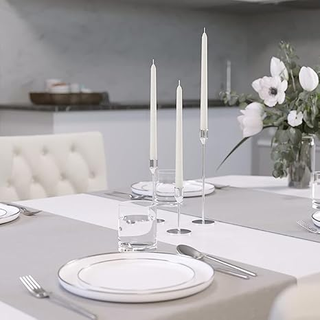 Aura Decor Ivory Taper Candles 10-Inch, Long Burning Time up to 8 Hours (Pack of 4)