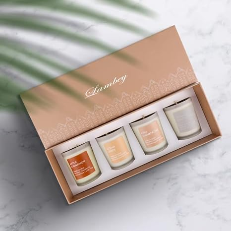 Aura Decor Gift Set of 4 Fragrance Votive Glass Candles