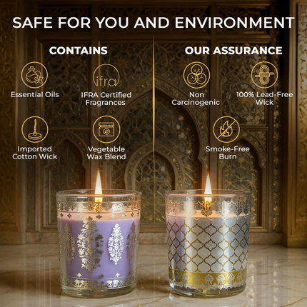 Pack of 2 Scented Shot Glass Candle Festive Gift Box | Sheesh Mahal Inspired