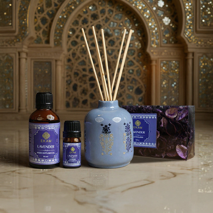 Lavender Scented Reed Diffuser & Potpourri Gift Set| Festive Sheesh Mahal Collection