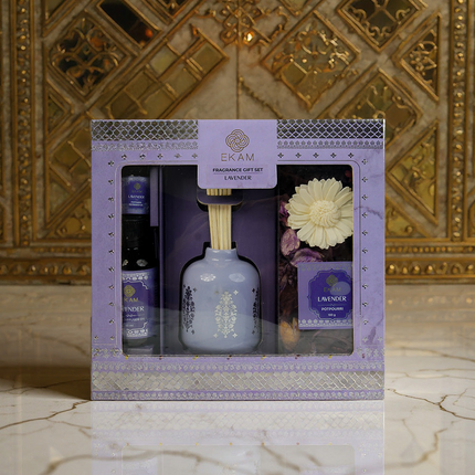Lavender Scented Reed Diffuser & Potpourri Gift Set| Festive Sheesh Mahal Collection