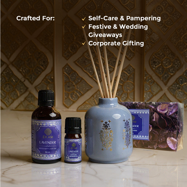 Lavender Scented Reed Diffuser & Potpourri Gift Set| Festive Sheesh Mahal Collection
