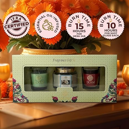 3 Pack Candle Gift Set | Jasmine, Fresh Cotton & Rose