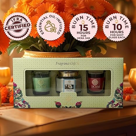 3 Pack Candle Gift Set | Jasmine, Fresh Cotton & Rose