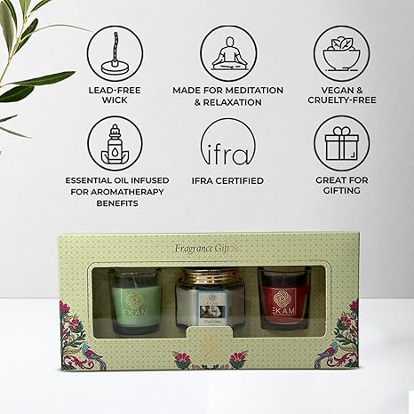 3 Pack Candle Gift Set | Jasmine, Fresh Cotton & Rose