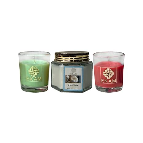 3 Pack Candle Gift Set | Jasmine, Fresh Cotton & Rose