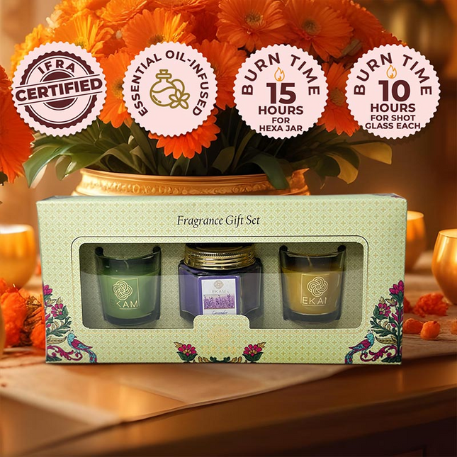 3 Pack Candle Gift Set | Lemongrass , Lavender & Nagachampa