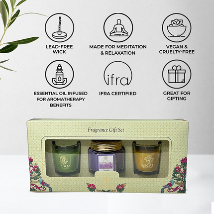 3 Pack Candle Gift Set | Lemongrass , Lavender & Nagachampa