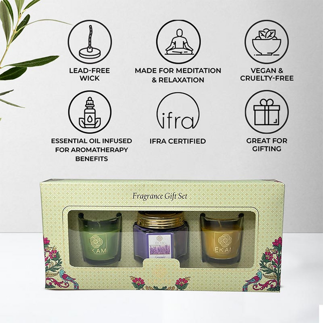 3 Pack Candle Gift Set | Lemongrass , Lavender & Nagachampa